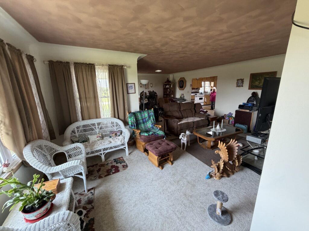 Living room third view, McDonald Farm, 272 acres, Wapello County, Iowa