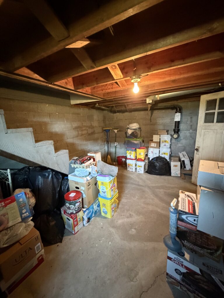 Partial unfinished basement, McDonald Farm, 272 acres, Wapello County, Iowa