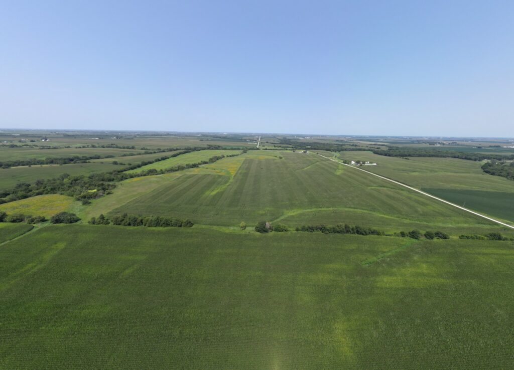 Cropland acres looking across the farm, McDonald Farm, 272 acres, Wapello County, Iowa