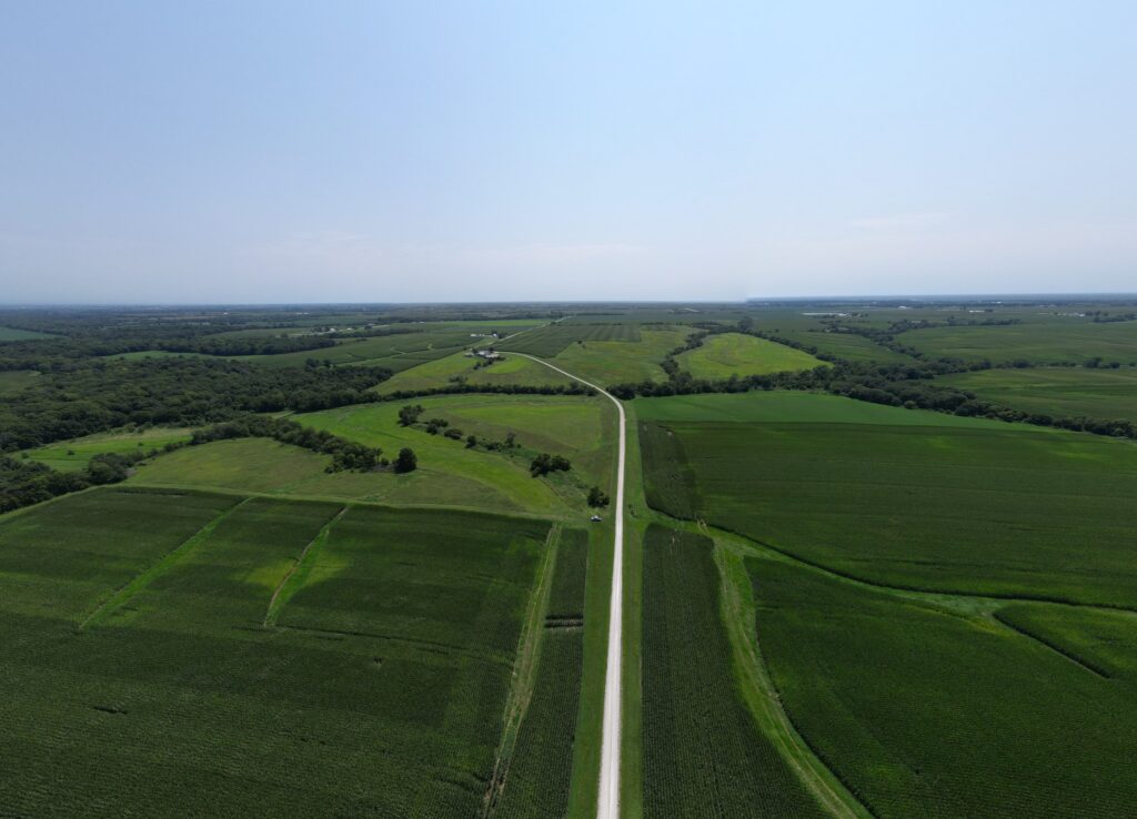 Waterways and field boundaries, McDonald Farm, 272 acres, Wapello County, Iowa