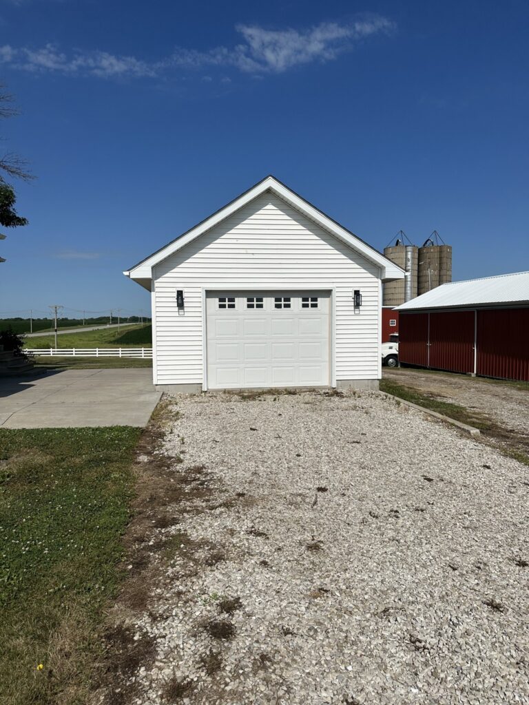 Detached 264 square foot garage with concrete drive