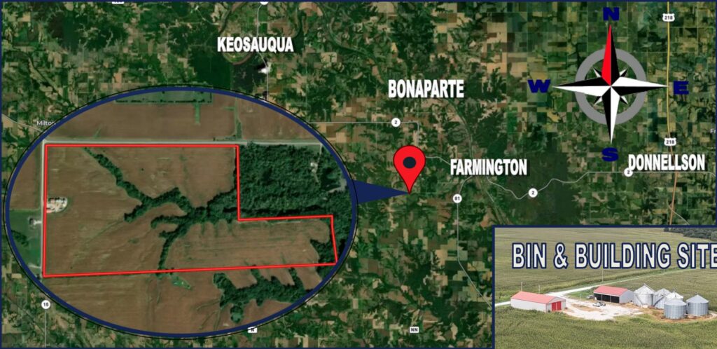 Location map of the Van Buren County, IA. 129 Acres M/L farm