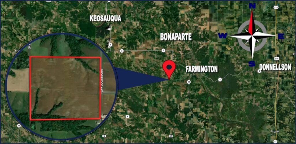 Location map of the Van Buren County, IA. 137 Acres M/L farm