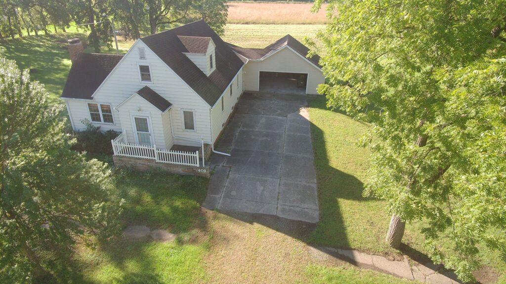 Aerial view of the property