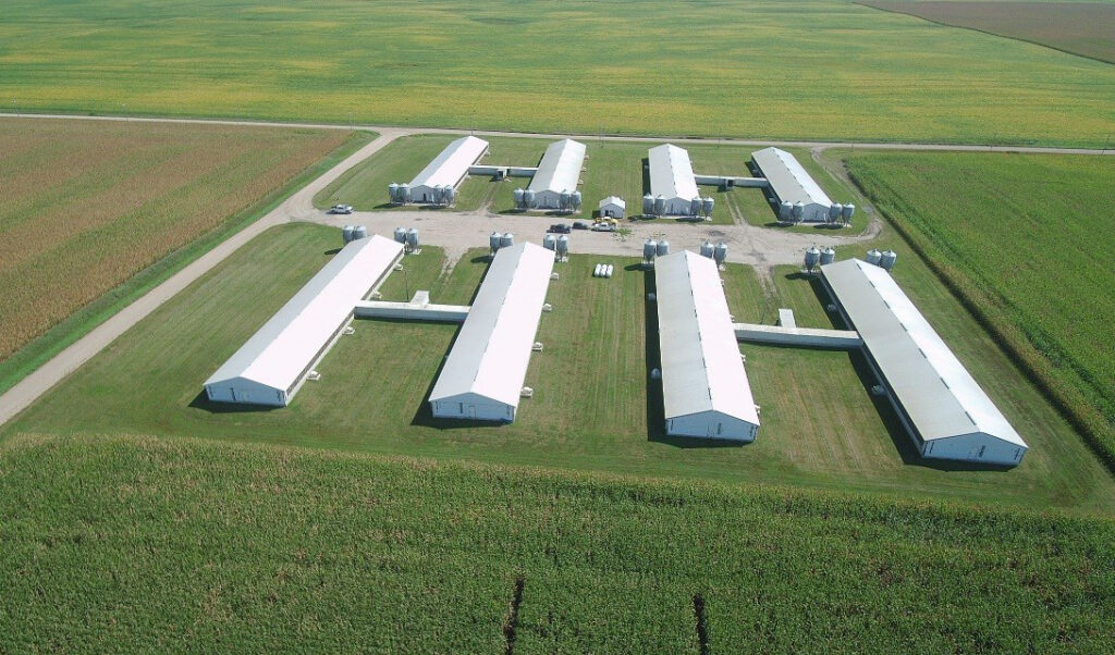 Hamilton County, IA feeder to finish site: West Aerial View